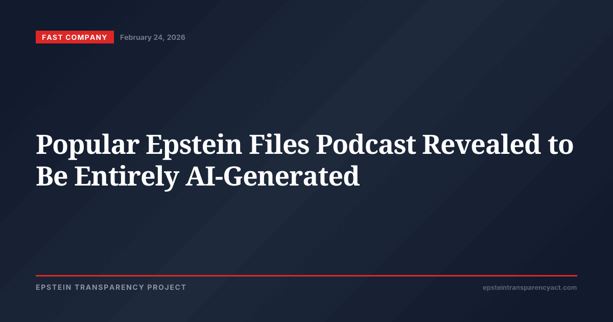 Popular Epstein Files Podcast Revealed to Be Entirely AI-Generated ...